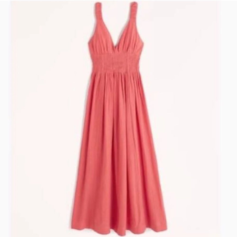 Abercrombie & Fitch Knotted Strap Seersucker Maxi Dress (BNWT)